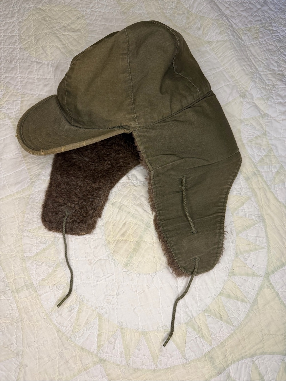 VTG US Army  M1951 Pile Cap Alpaca Cold Weather Hat OG-107 Size 7 Korea USGI